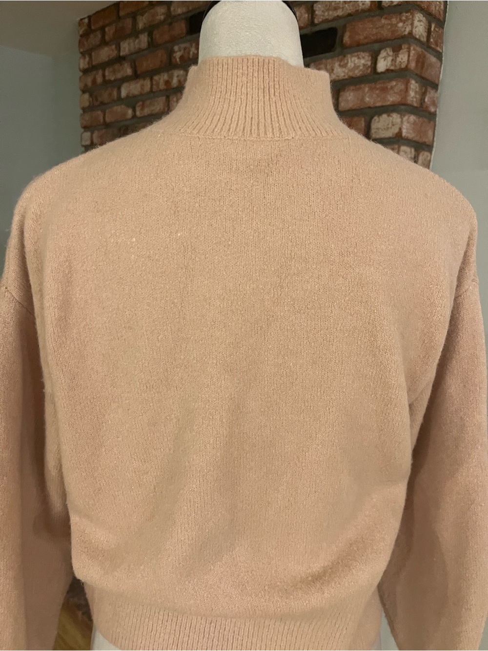 & Other Stories Cropped Mock Neck Sweater - Blush Cream - Picture 6 of 6